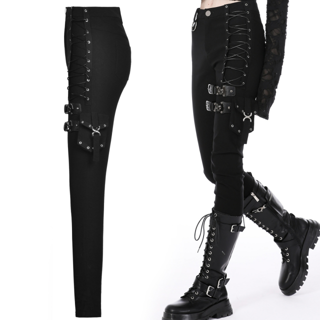 Punk- Gothic- Trousers Lunatica with Straps
