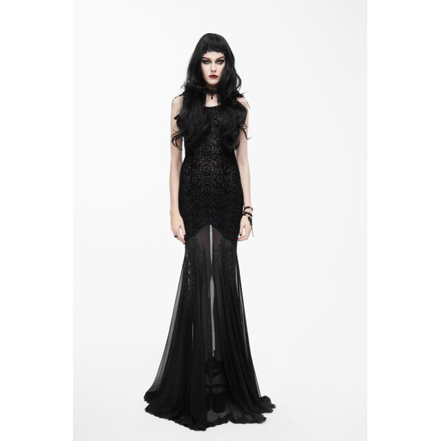 Semi-transparent floor-length dress Akandia with lace