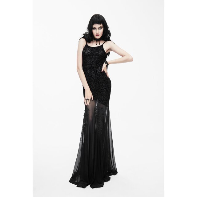Semi-transparent floor-length dress Akandia with lace