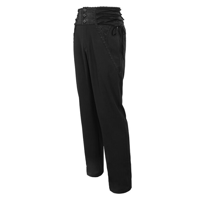 Victorian Goth Trousers Monsieur le Marquis with Wide Brocade Waistband