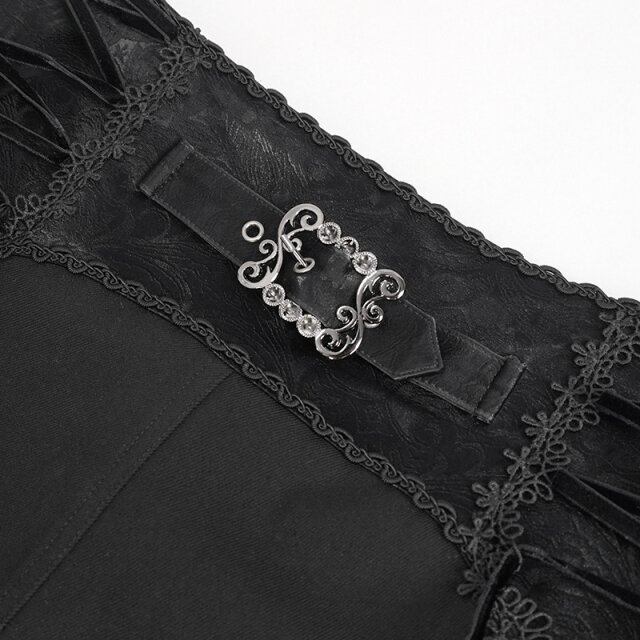Victorian Goth Hose Monsieur le Marquis mit breitem Brokat-Bund