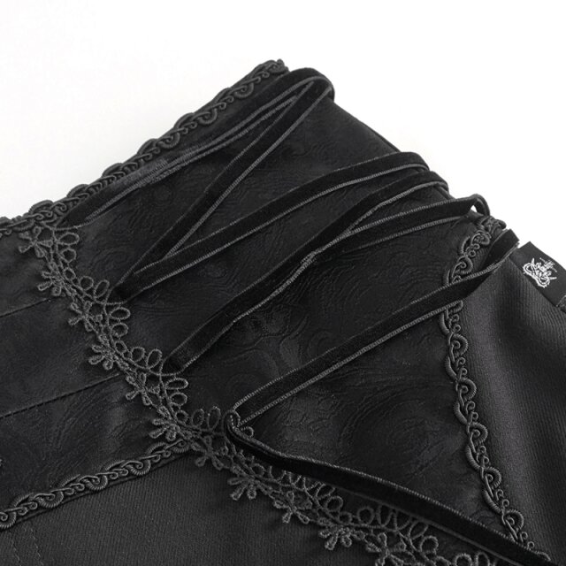 Victorian Goth Hose Monsieur le Marquis mit breitem Brokat-Bund