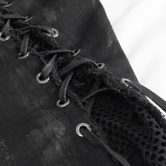 Punk Stretch Jeans Disturbia with Lacing and Mesh