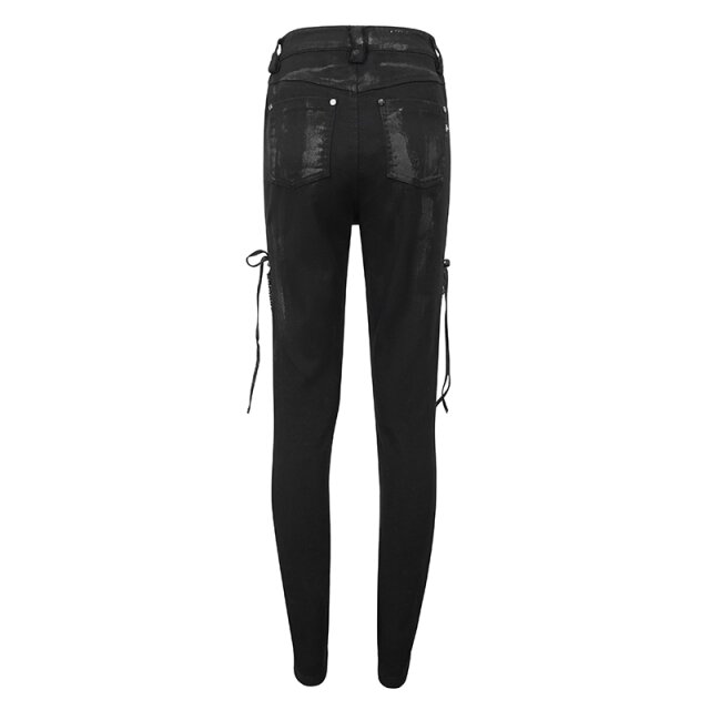 Punk Stretch Jeans Disturbia with Lacing and Mesh