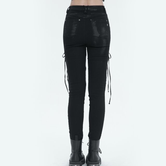 Punk Stretch Jeans Disturbia with Lacing and Mesh