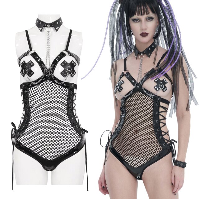 Verführerischer Devil Fashion Body mit Netzeinsatz...