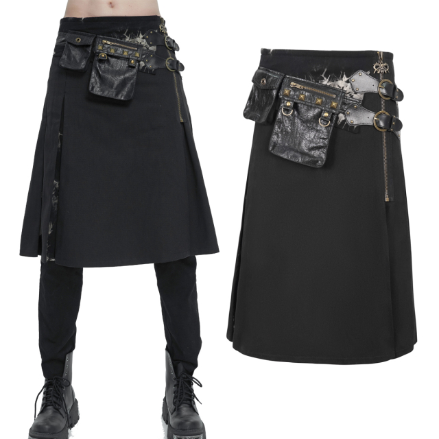 Devil Fashion Kilt (SKT175) made of black denim with...