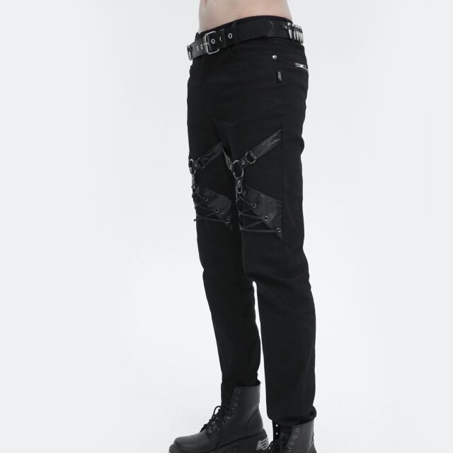 Devil Fashion Gothic Stretch Jeans Sacred Myth with Straps
