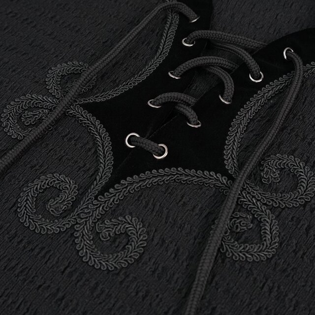 Gothic Schlupfhemd Veitstanz mit Samt-Passe XL