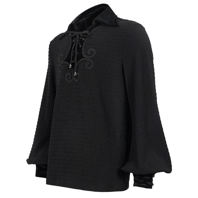 Gothic Schlupfhemd Veitstanz mit Samt-Passe XL