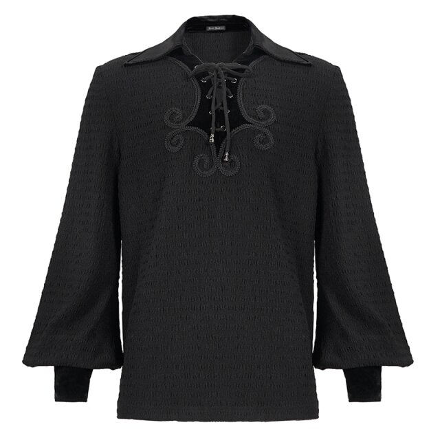 Gothic Schlupfhemd Veitstanz mit Samt-Passe XL