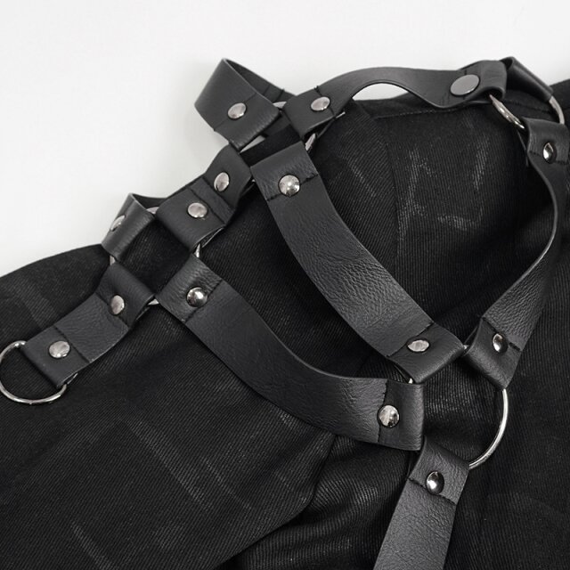Devil Fashion Gothic Mantel Schattenfürst mit Riemen