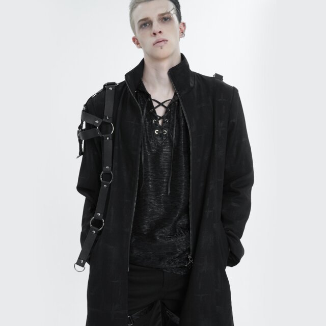 Devil Fashion Gothic Coat Schattenfürst with Straps