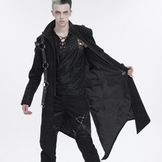 Devil Fashion Gothic Coat Schattenfürst with Straps