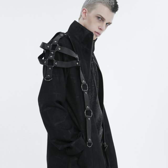 Devil Fashion Gothic Coat Schattenfürst with Straps