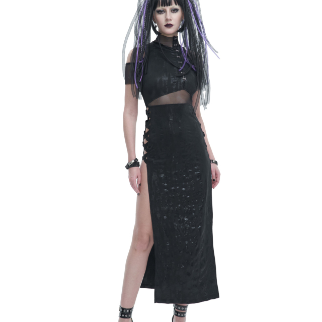 Langes sündiges Gothic- Endzeit-Kleid Lagertha