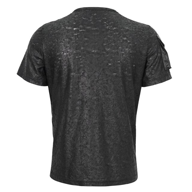 Gothic T-Shirt Summon The Storm mit Kunstlederdetails