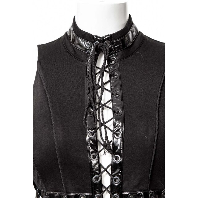Long Slim Dress Holy Sin with Laced Vinyl Cross