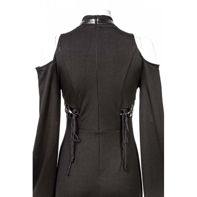 Long Slim Dress Holy Sin with Laced Vinyl Cross