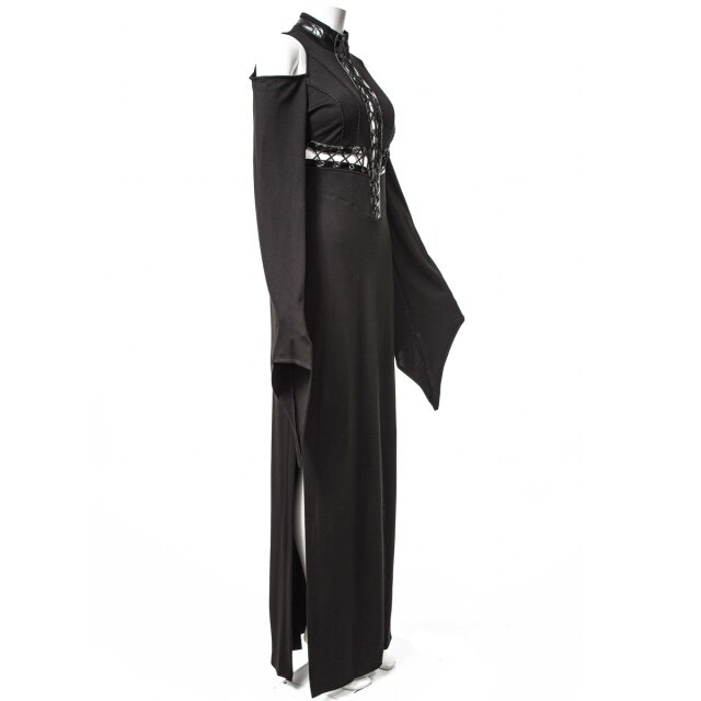 Long Slim Dress Holy Sin with Laced Vinyl Cross