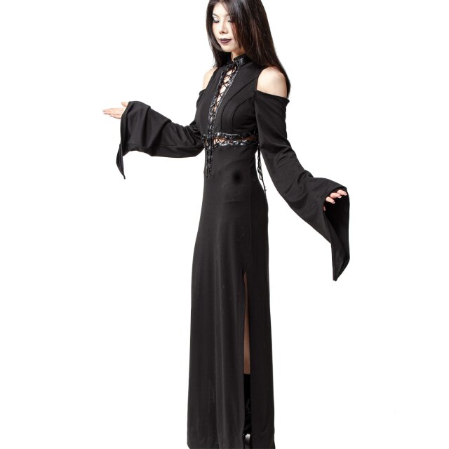 Long Slim Dress Holy Sin with Laced Vinyl Cross