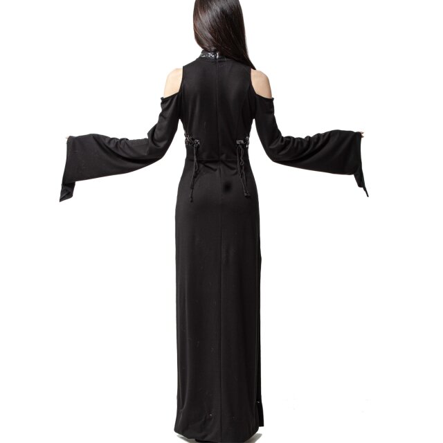 Long Slim Dress Holy Sin with Laced Vinyl Cross