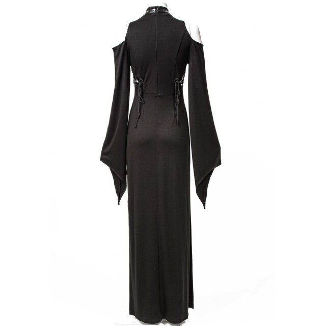 Long Slim Dress Holy Sin with Laced Vinyl Cross