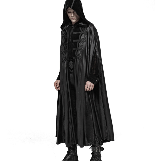 Long Elegant Gothic Cloak Gevatter with Hood