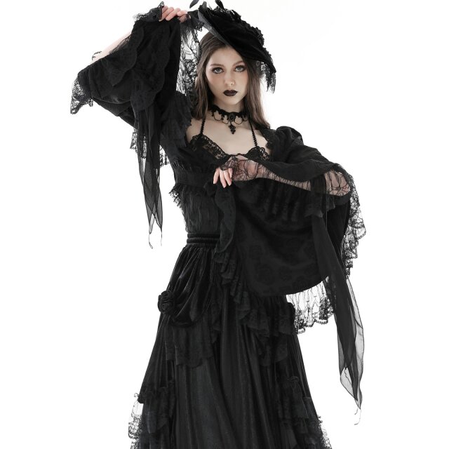 Gothicana By EMP Bolero In Pizzo Nero Con Maniche A Tromba: Eleganza Gotica