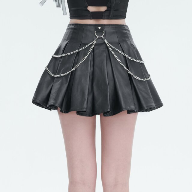 Gothic Leatherette Pleated Mini Shivers