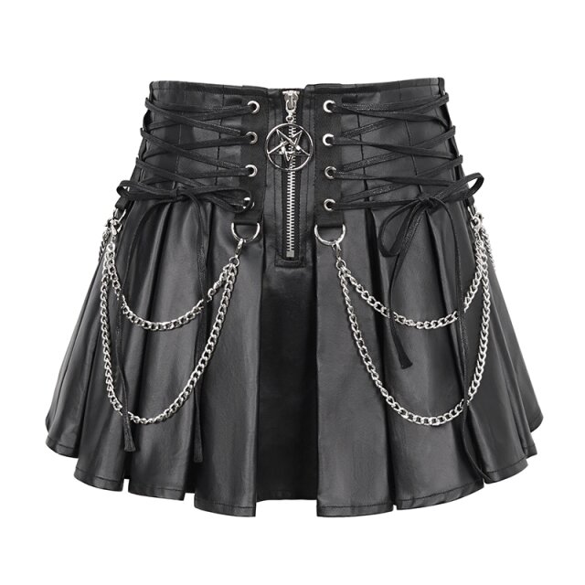 Gothic Leatherette Pleated Mini Shivers