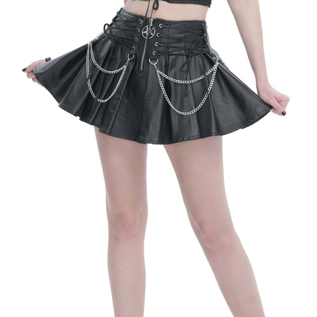 Gothic Leatherette Pleated Mini Shivers