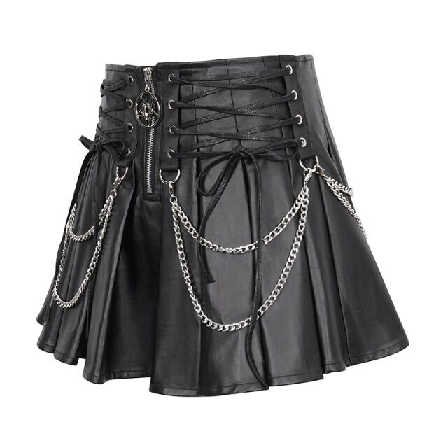 Gothic Leatherette Pleated Mini Shivers