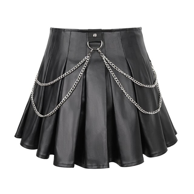 Gothic Leatherette Pleated Mini Shivers
