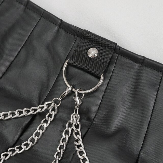 Gothic Leatherette Pleated Mini Shivers