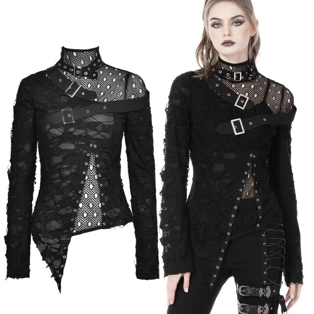 Dark In Love asymmetrisch geschnittenes Langarm Punk...