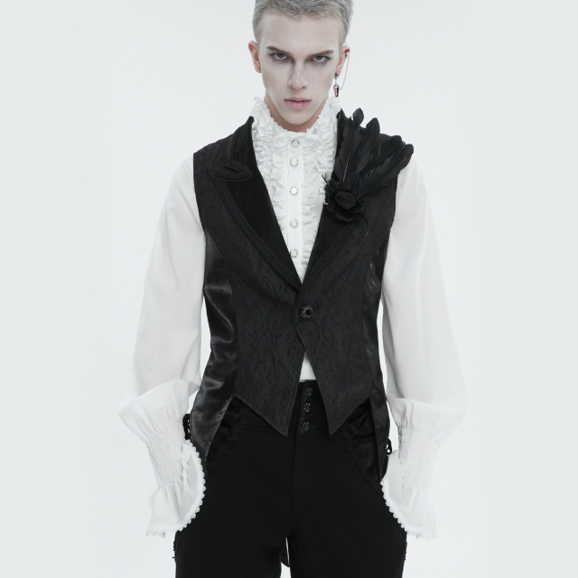 Victorian Waistcoat Edward with Tails black or red-black