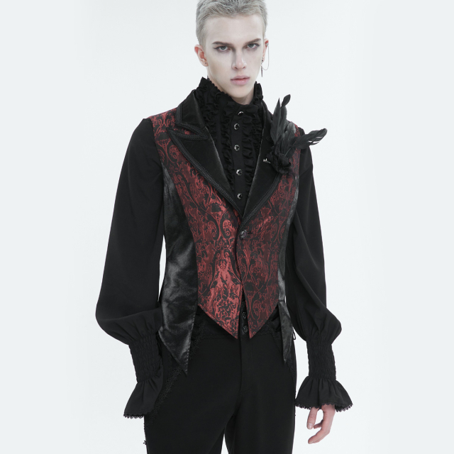 Victorian Waistcoat Edward with Tails black or red-black