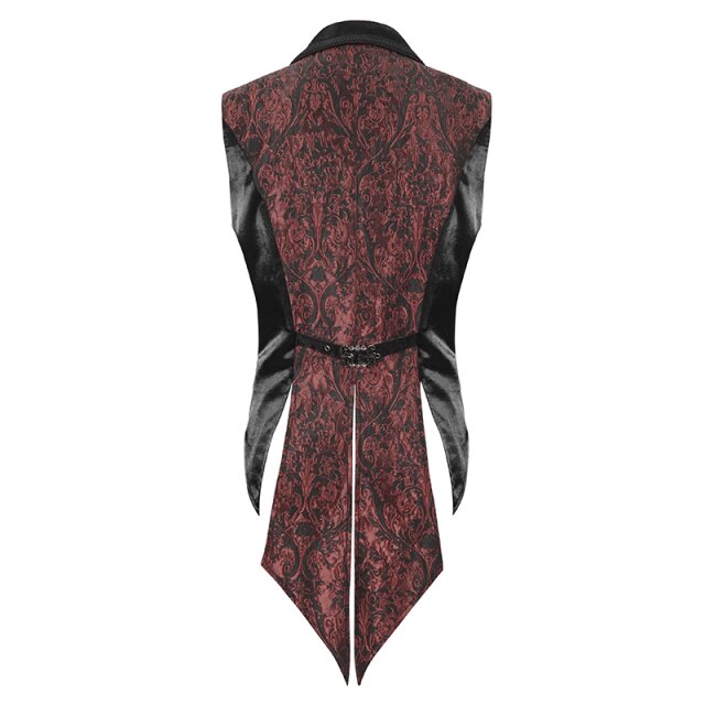 Victorian Waistcoat Edward with Tails black or red-black red-black-