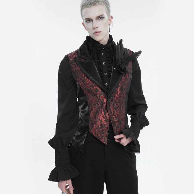 Victorian Waistcoat Edward with Tails black or red-black red-black-