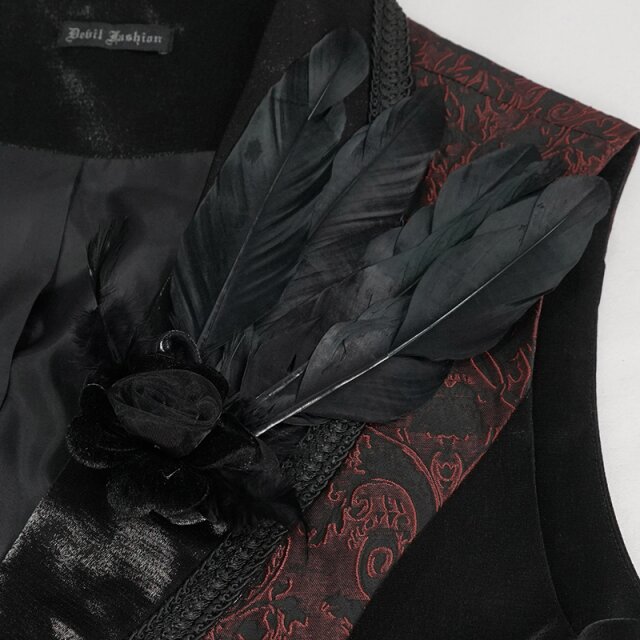 Victorian Waistcoat Edward with Tails black or red-black red-black-