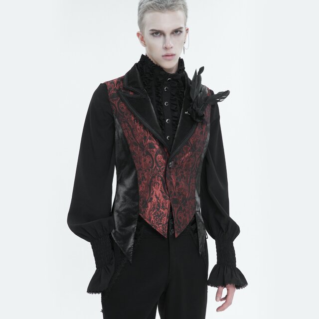 Victorian Waistcoat Edward with Tails black or red-black red-black-