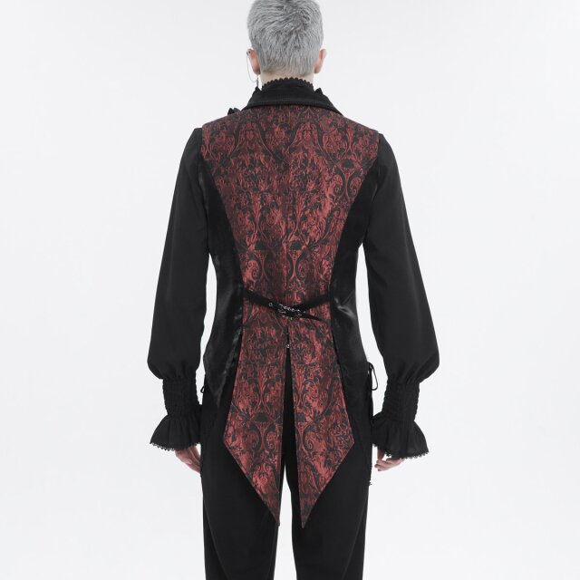 Victorian Waistcoat Edward with Tails black or red-black red-black-
