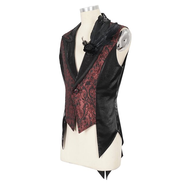 Victorian Waistcoat Edward with Tails black or red-black red-black-