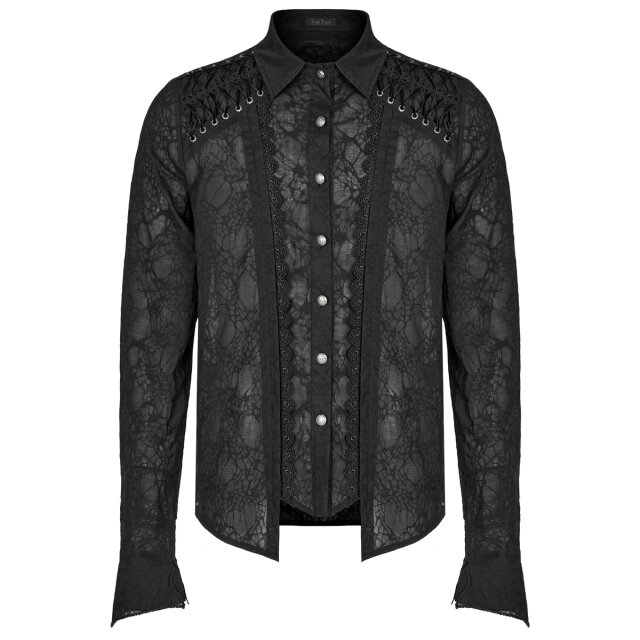 Victorian Goth Hemd Through the Eyes of Master Camelot mit Schnürung