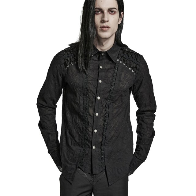Victorian Goth Shirt Through the Eyes of Master Camelot with Lacing