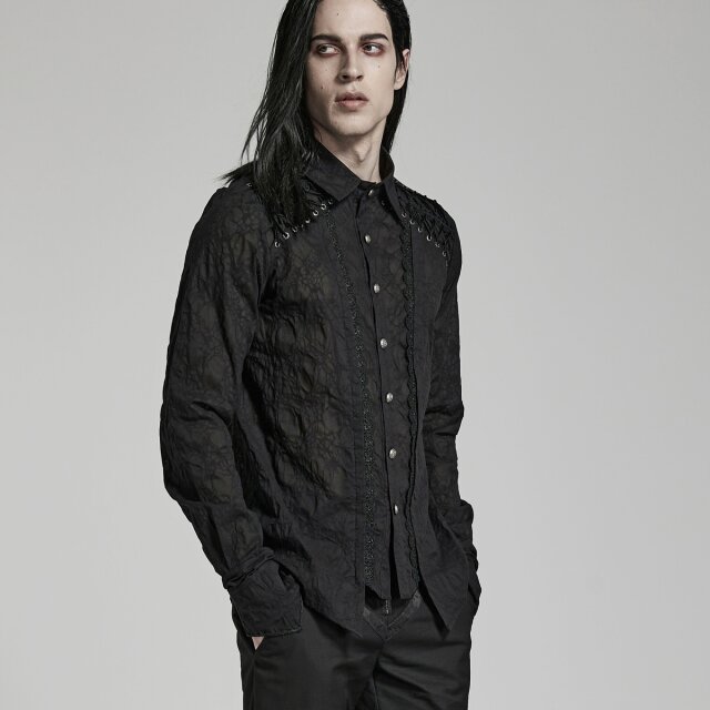 Victorian Goth Shirt Through the Eyes of Master Camelot with Lacing