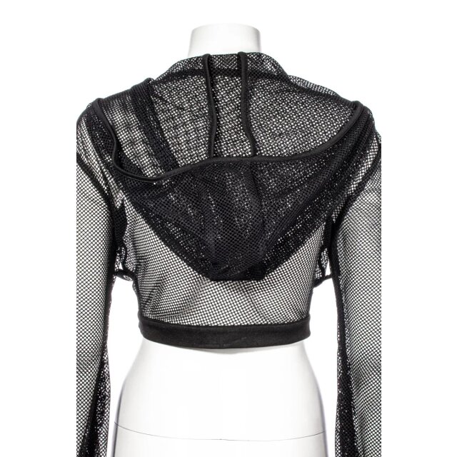 Hooded Cyber-Goth Techwear Fishnet Jacket Tempess