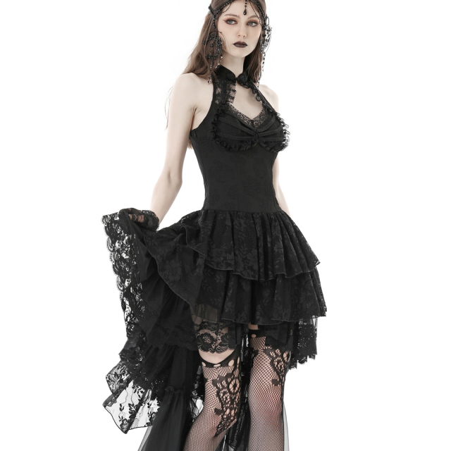Elegant Gothic Halterneck High Low Dress Midnight Magic
