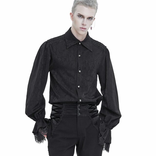 Elegant Devil Fashion Shirt The Cardinals Son with Wide Sleeves black